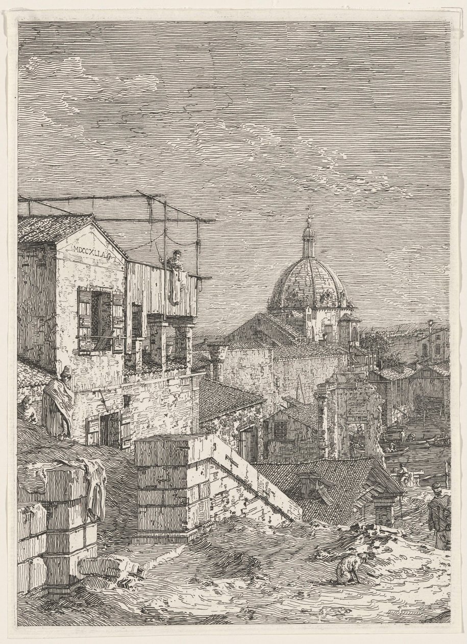 Képzeletbeli kilátás Velencére (bal oldali rész) alkotó: Canaletto