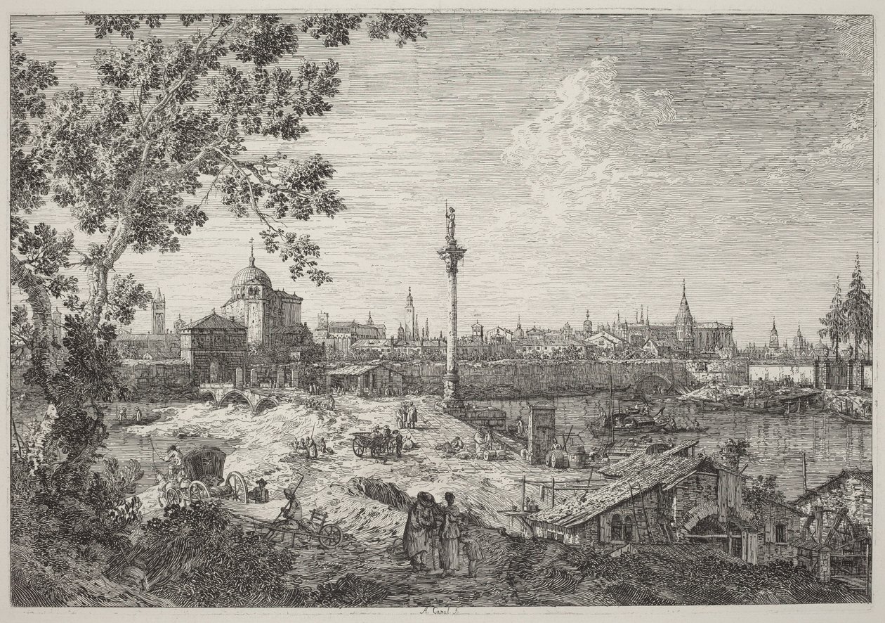 Padova képzeletbeli látképe alkotó: Canaletto