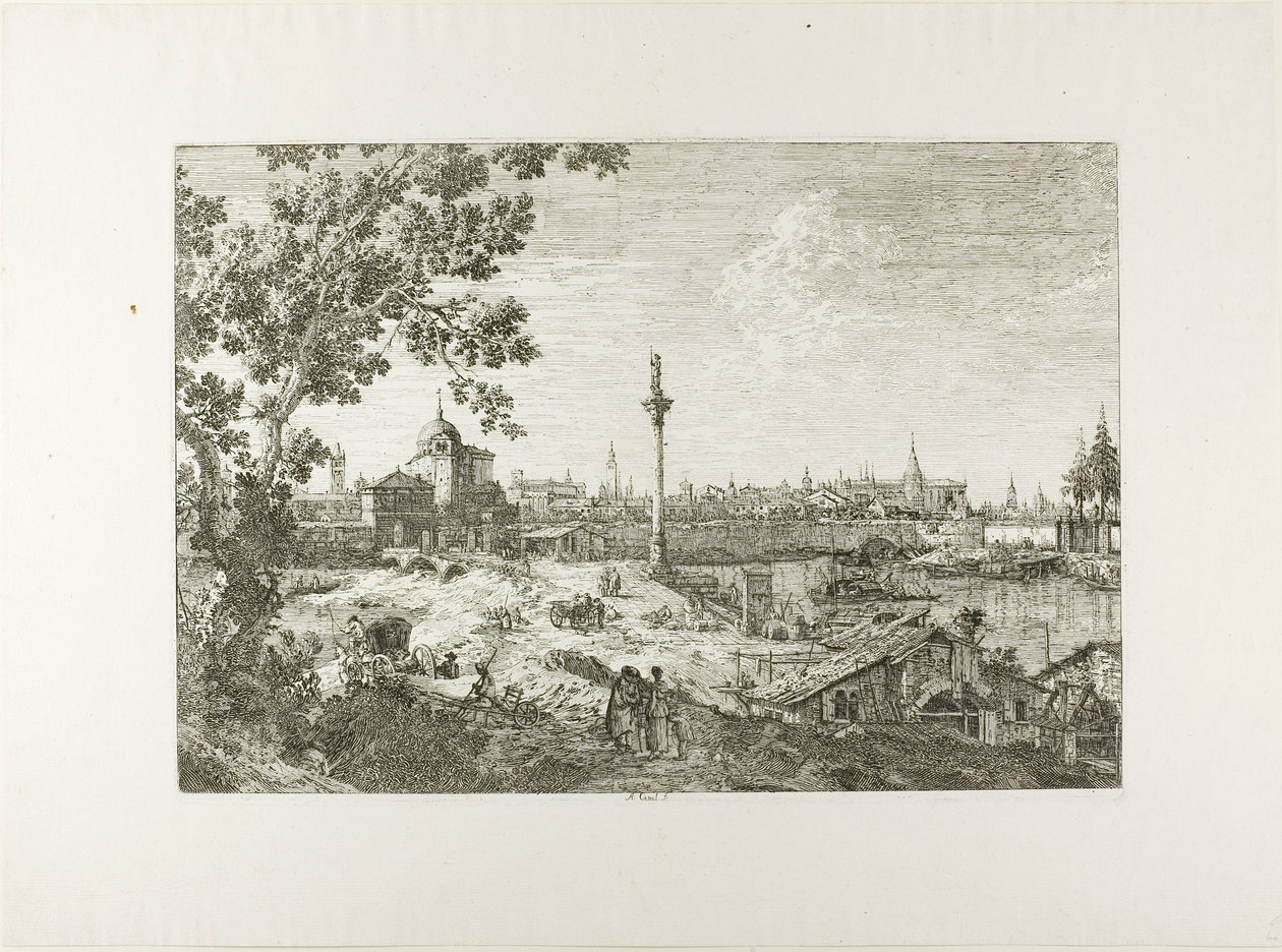 Padova képzeletbeli látképe, a Vedute-ból alkotó: Canaletto