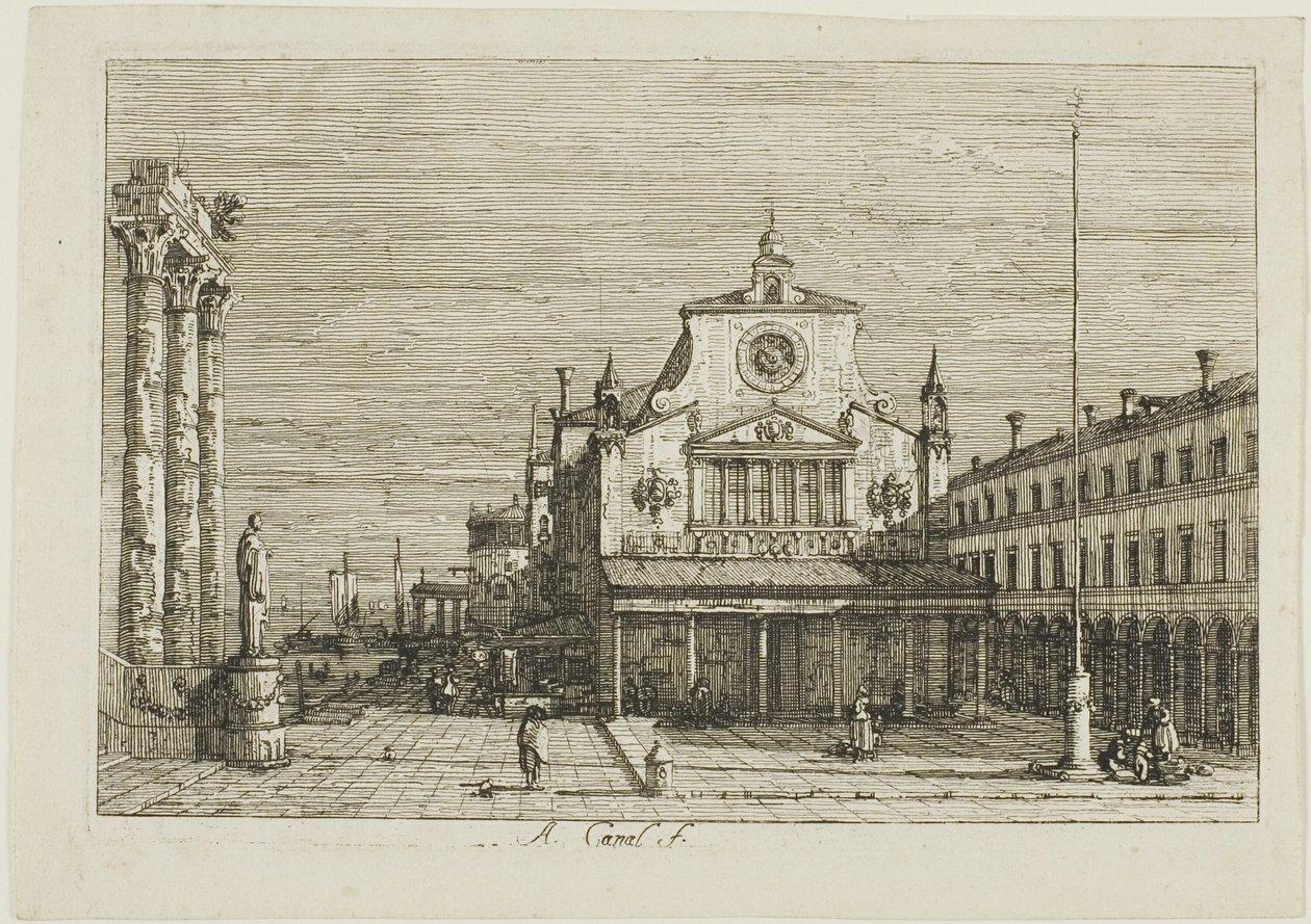 S. Giacomo di Rialto képzeletbeli képe, Vedute-ból alkotó: Canaletto