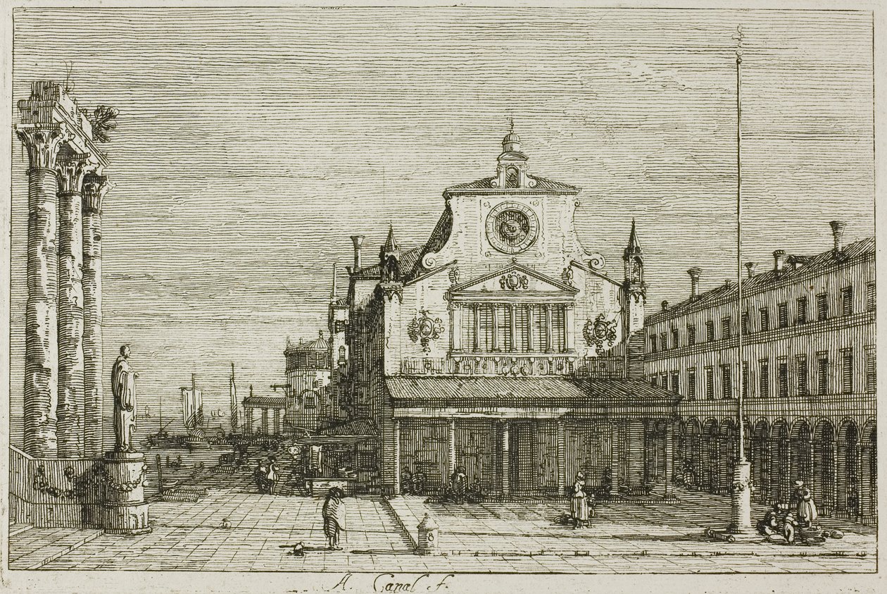 S. Giacomo di Rialto képzeletbeli képe, Vedute-ból alkotó: Canaletto