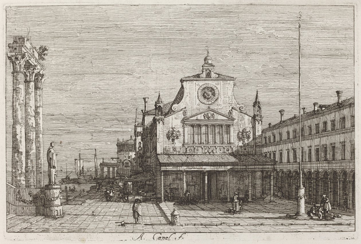 S. Giacomo di Rialto képzeletbeli képe [jobbra fent] alkotó: Canaletto
