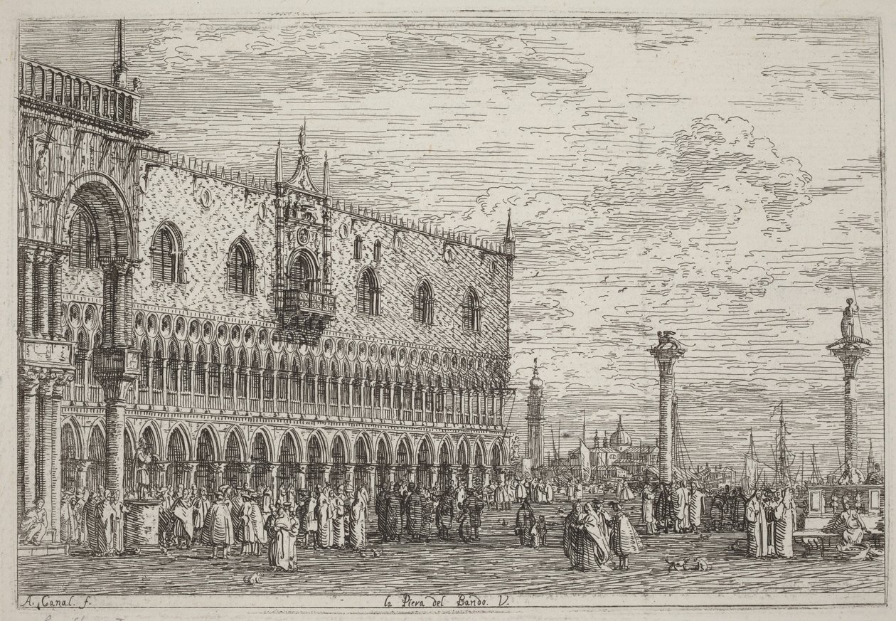 La Piera del Bando. V. alkotó: Canaletto