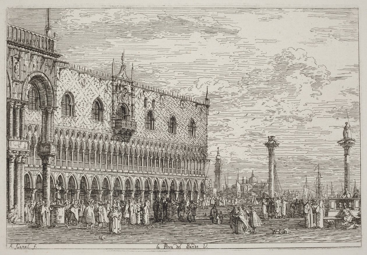 La Piera del Bando. V. alkotó: Canaletto
