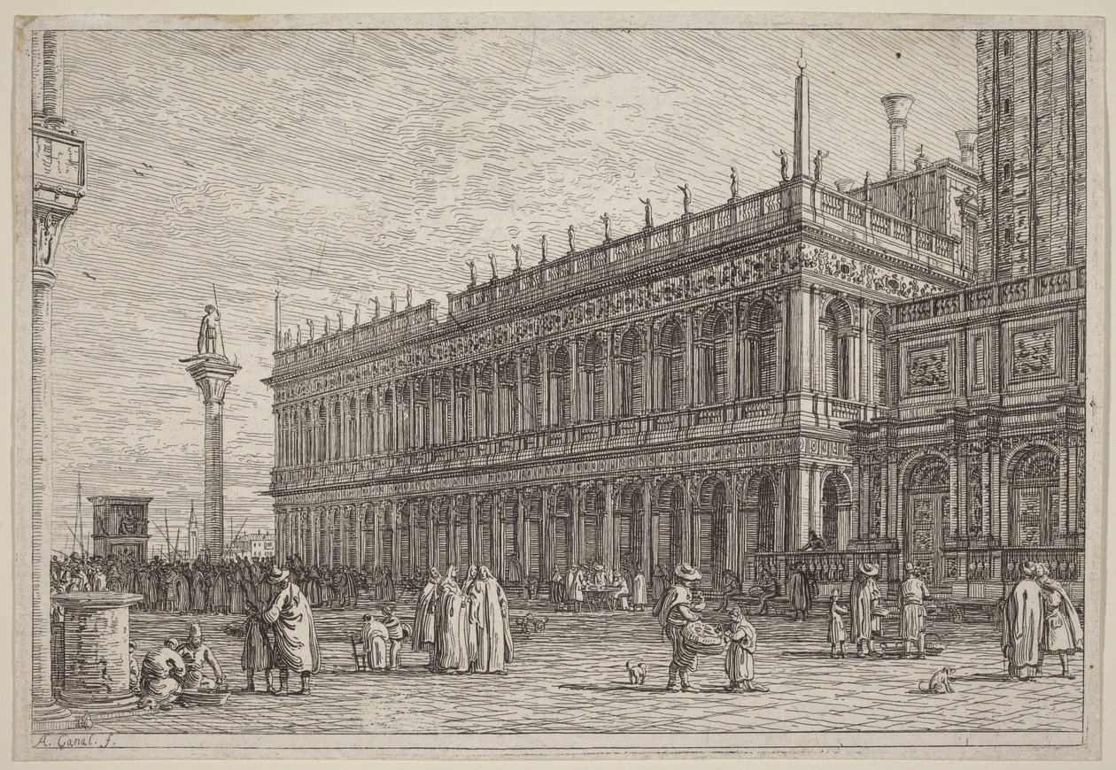 A könyvesbolt. V. alkotó: Canaletto