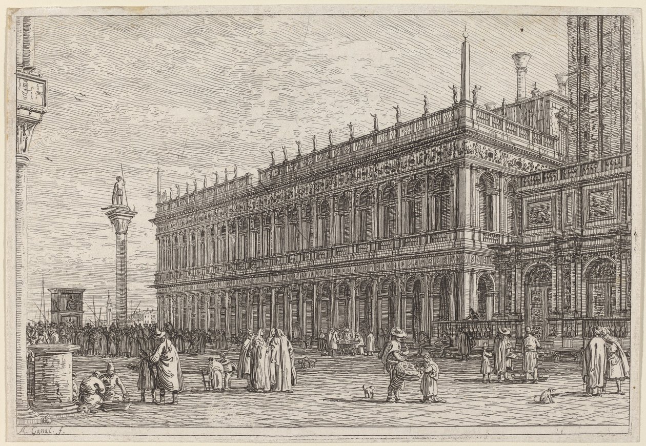 A könyvesbolt. V., 1742-ben vagy előtte. alkotó: Canaletto