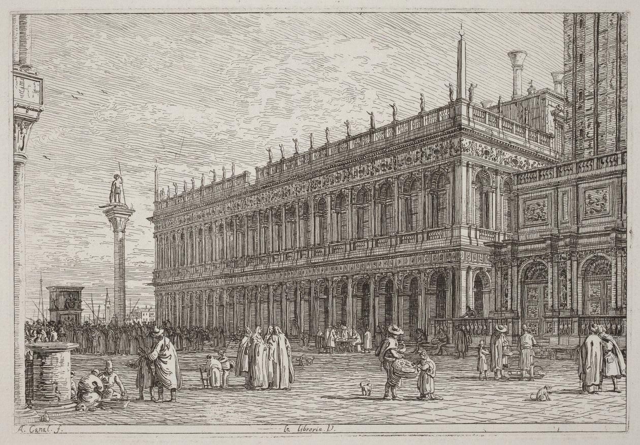 A könyvespolc. V. [bal felső sarok] alkotó: Canaletto