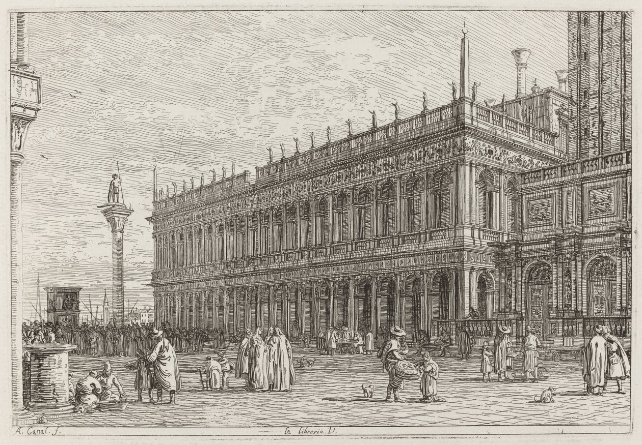 La libreria. V. [balra fent], 1742-ben vagy az előtt. alkotó: Canaletto