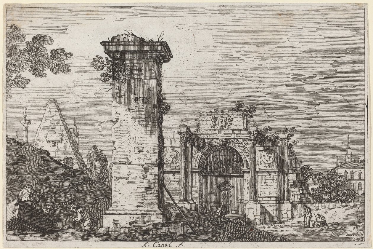 Táj romos műemlékekkel alkotó: Canaletto