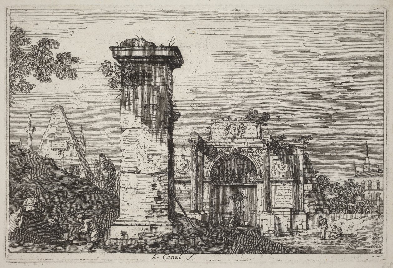 Táj romos műemlékekkel alkotó: Canaletto