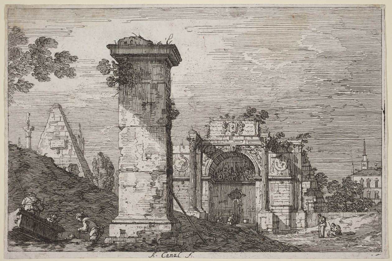 Táj romos emlékművekkel alkotó: Canaletto