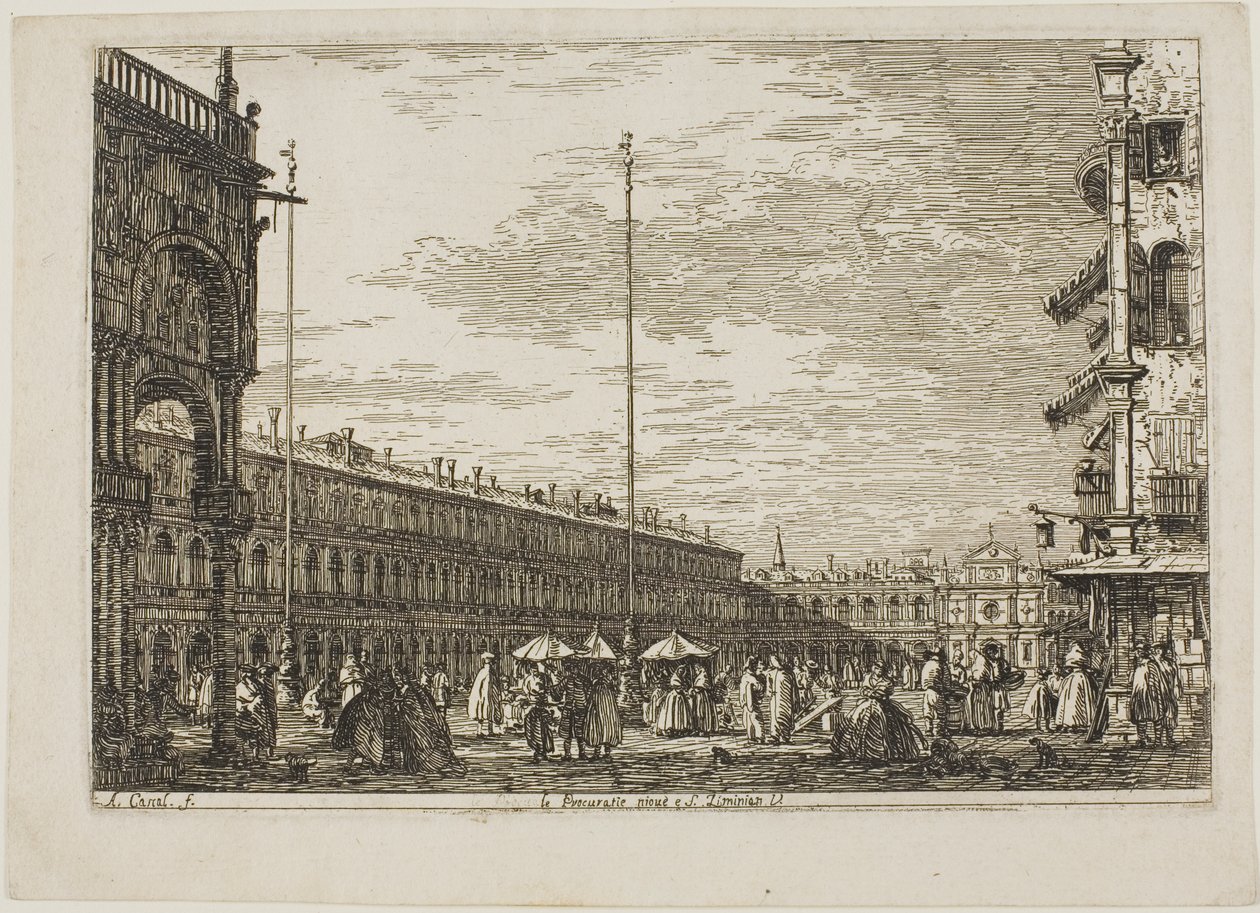 le Procuratie niove e S. Ziminian V., Vedute alkotó: Canaletto