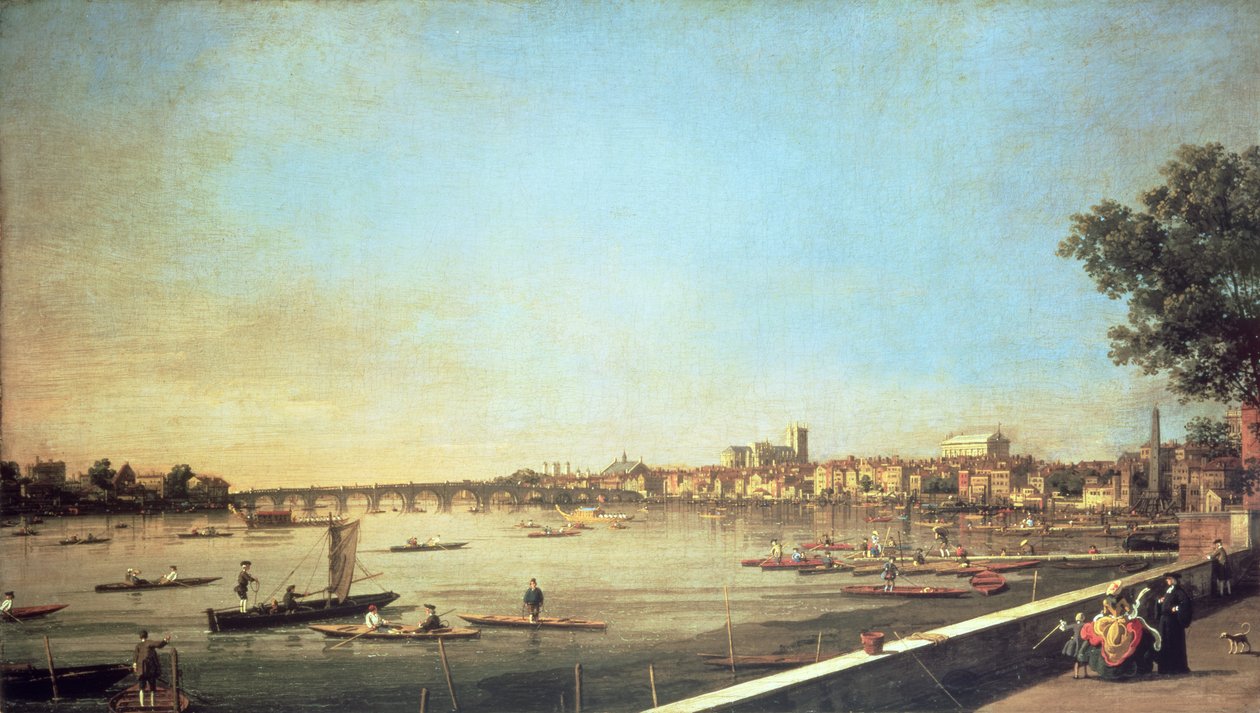 London, a Westminster-i Temze és a Whitehall a Somerset House teraszáról, 1750-51 alkotó: Giovanni Antonio Canal