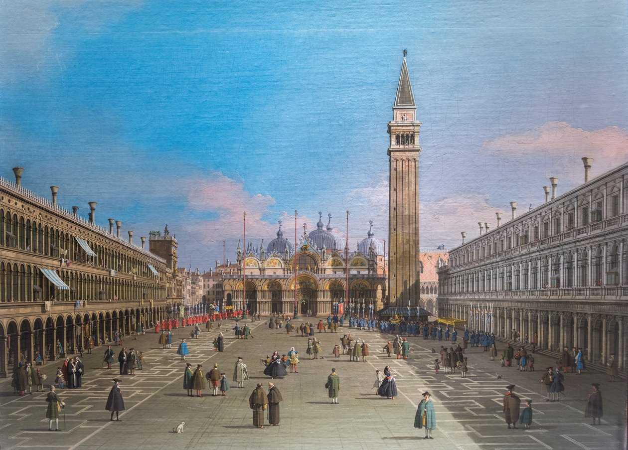 Piazza San Marco a bazilikával, Velence alkotó: Canaletto