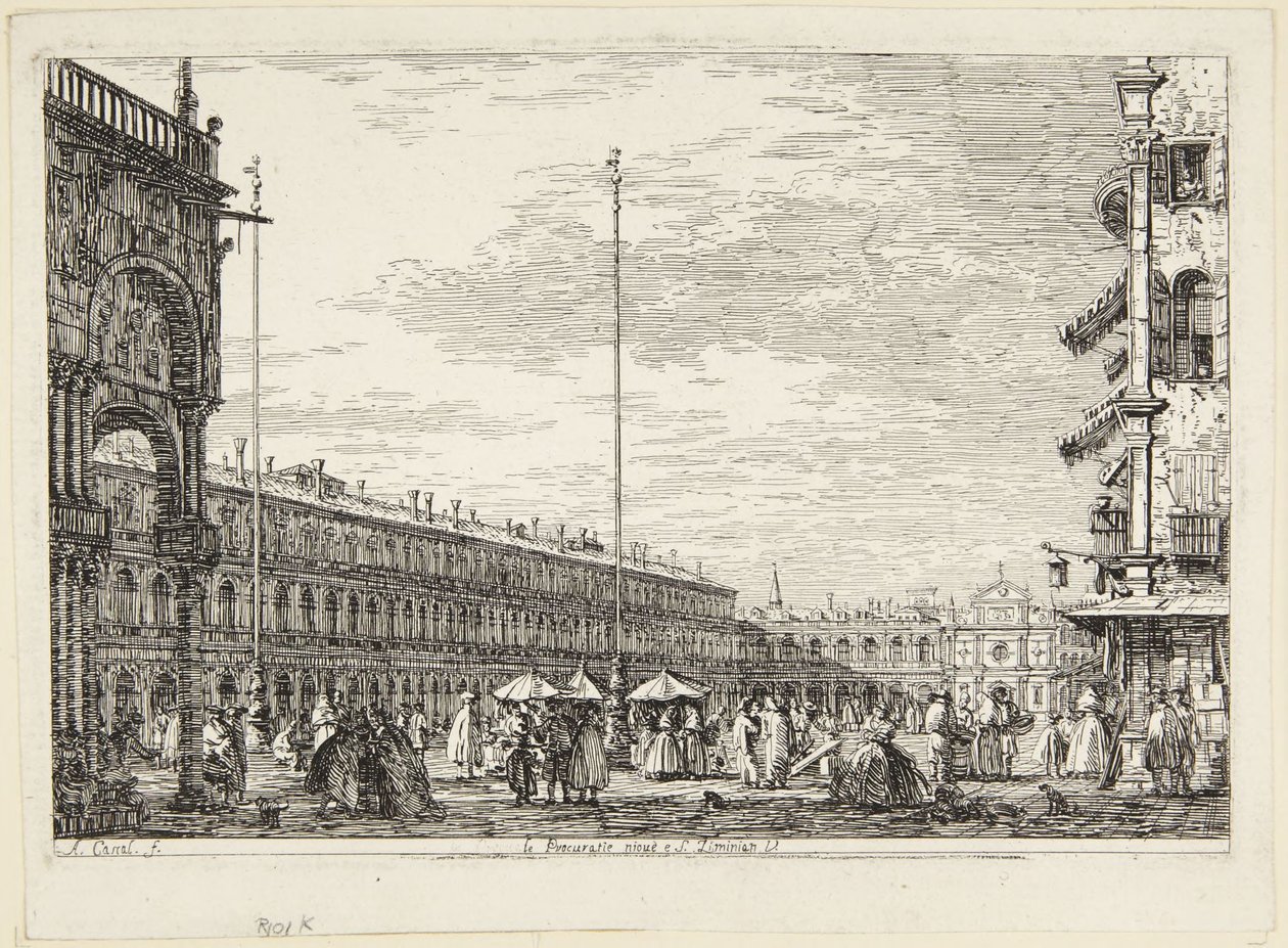 A Szent Márk tér a Procuratie Nuove épületekkel és a Szent Geminiano-templommal alkotó: Canaletto