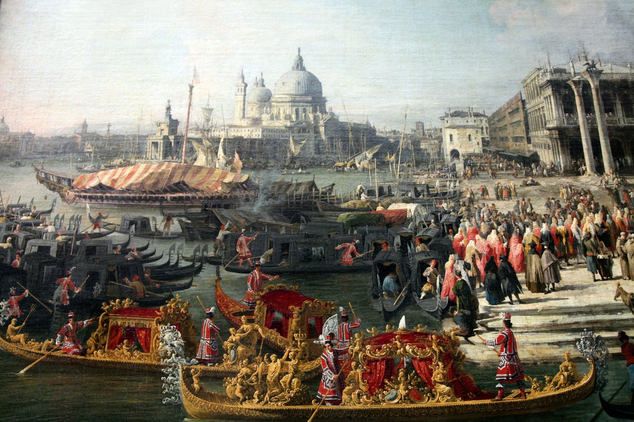 „A francia nagykövet fogadása Velencében”, 1726-1727 alkotó: Canaletto