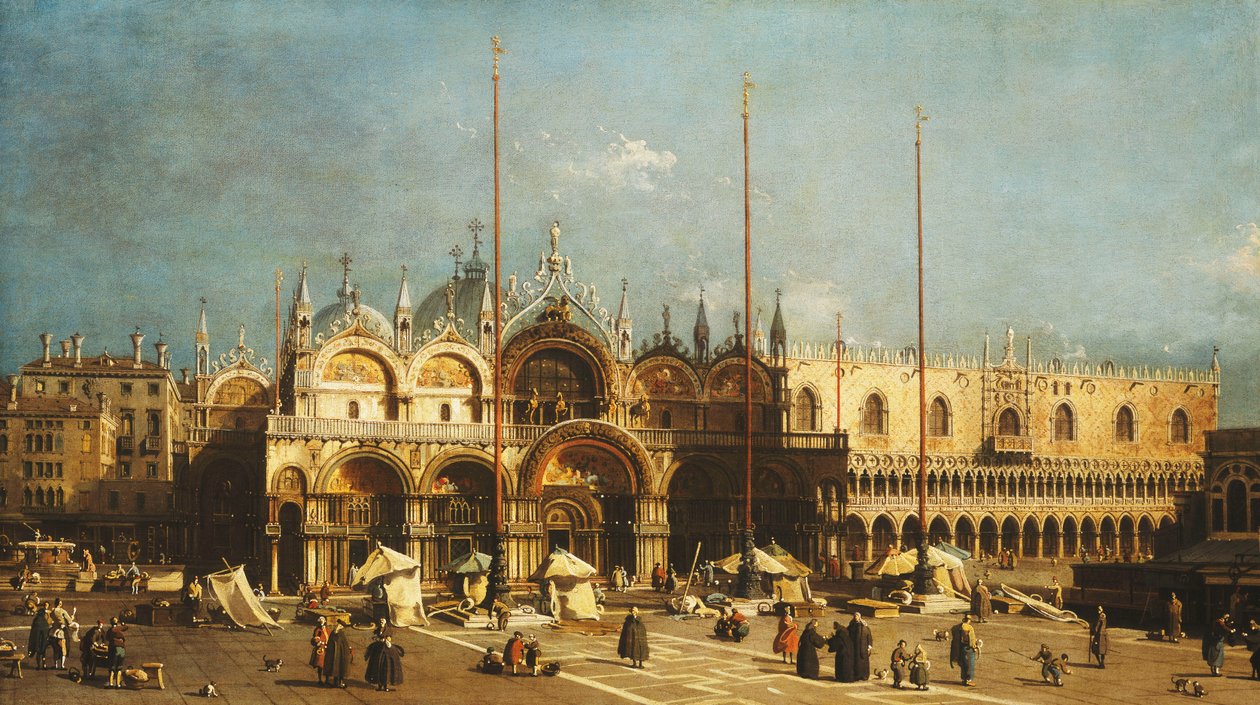 Szent Márk és a dózse palotája, Velence, a Piazza San Marco-ról, 1740-es évek alkotó: Giovanni Antonio Canal