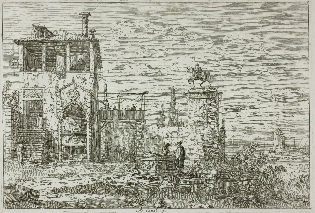 A lovas emlékmű, Vedute-ból alkotó: Canaletto