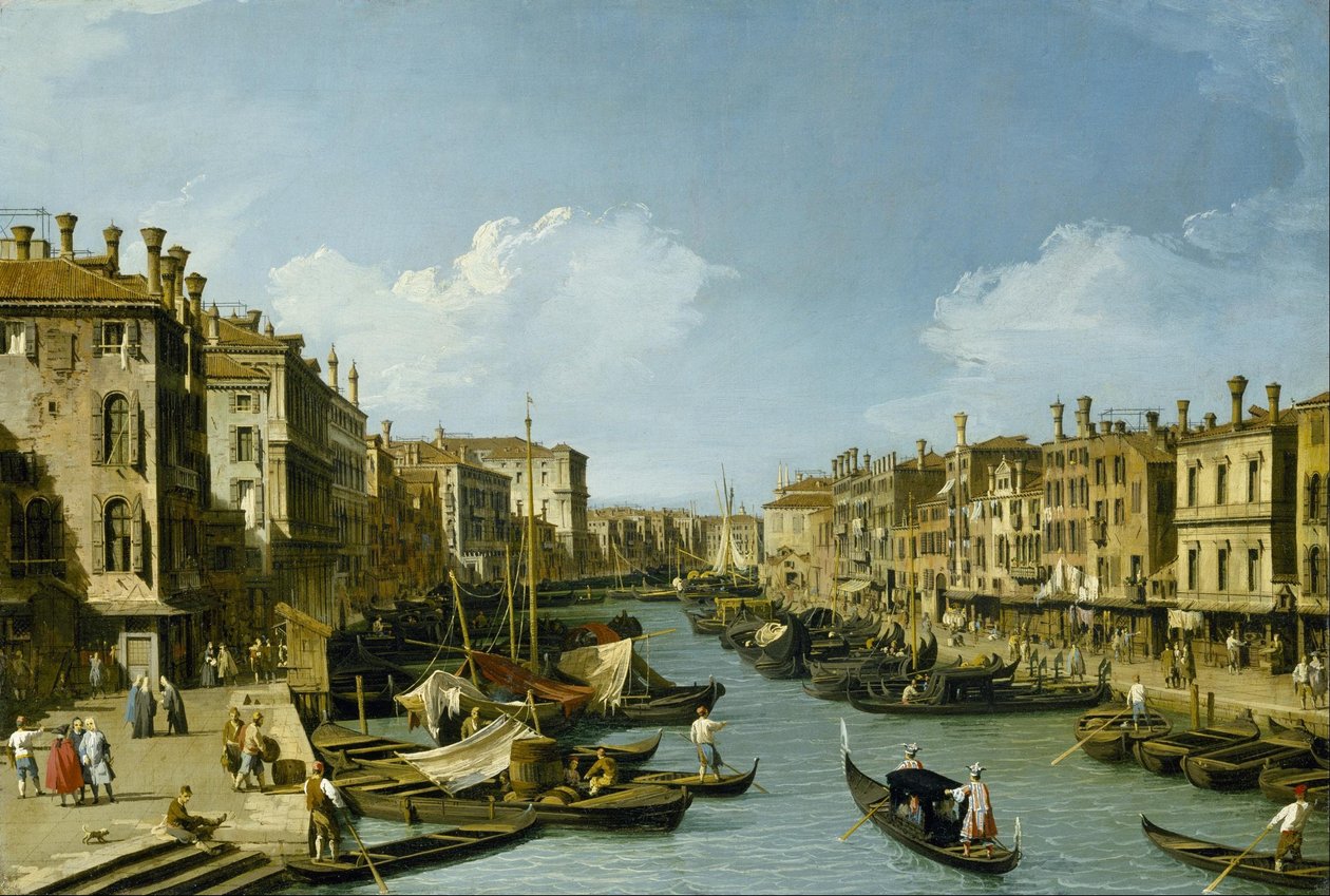 A Canal Grande a Rialto-híd közelében, Velence alkotó: Canaletto
