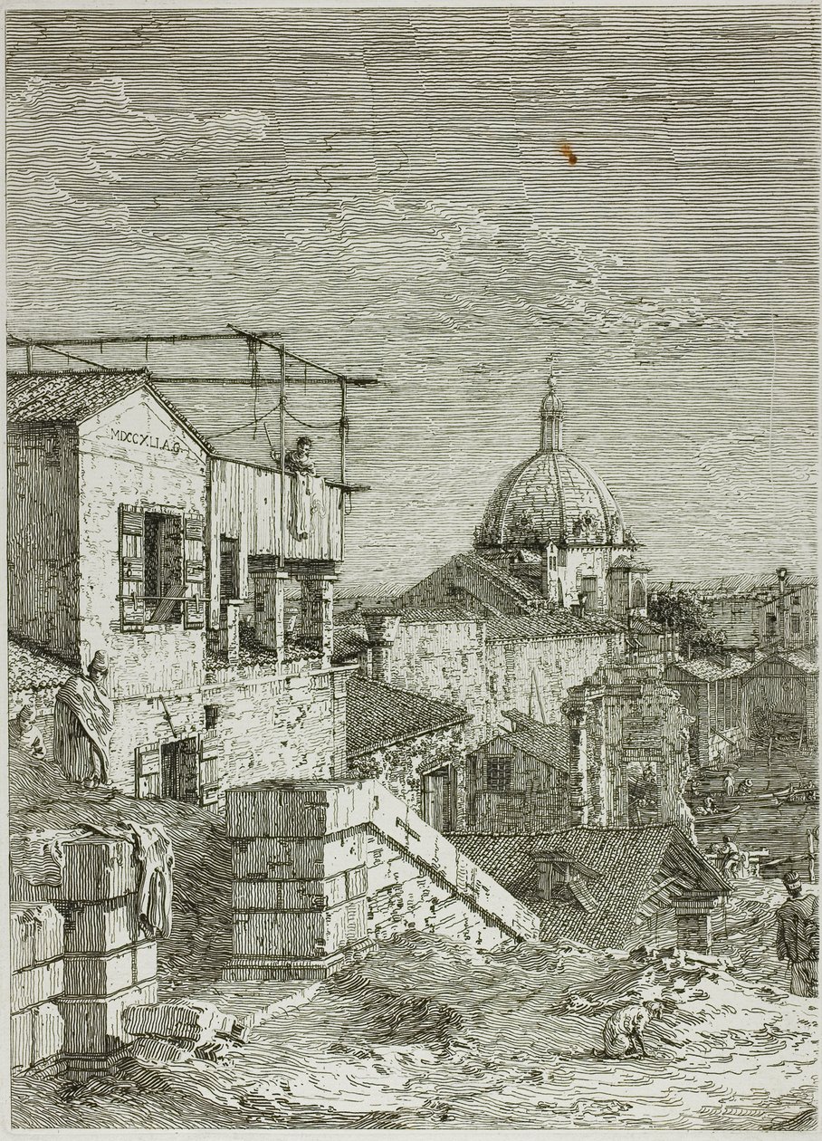 A ház felirattal és A ház a perisztylával, a Vedute-ból alkotó: Canaletto