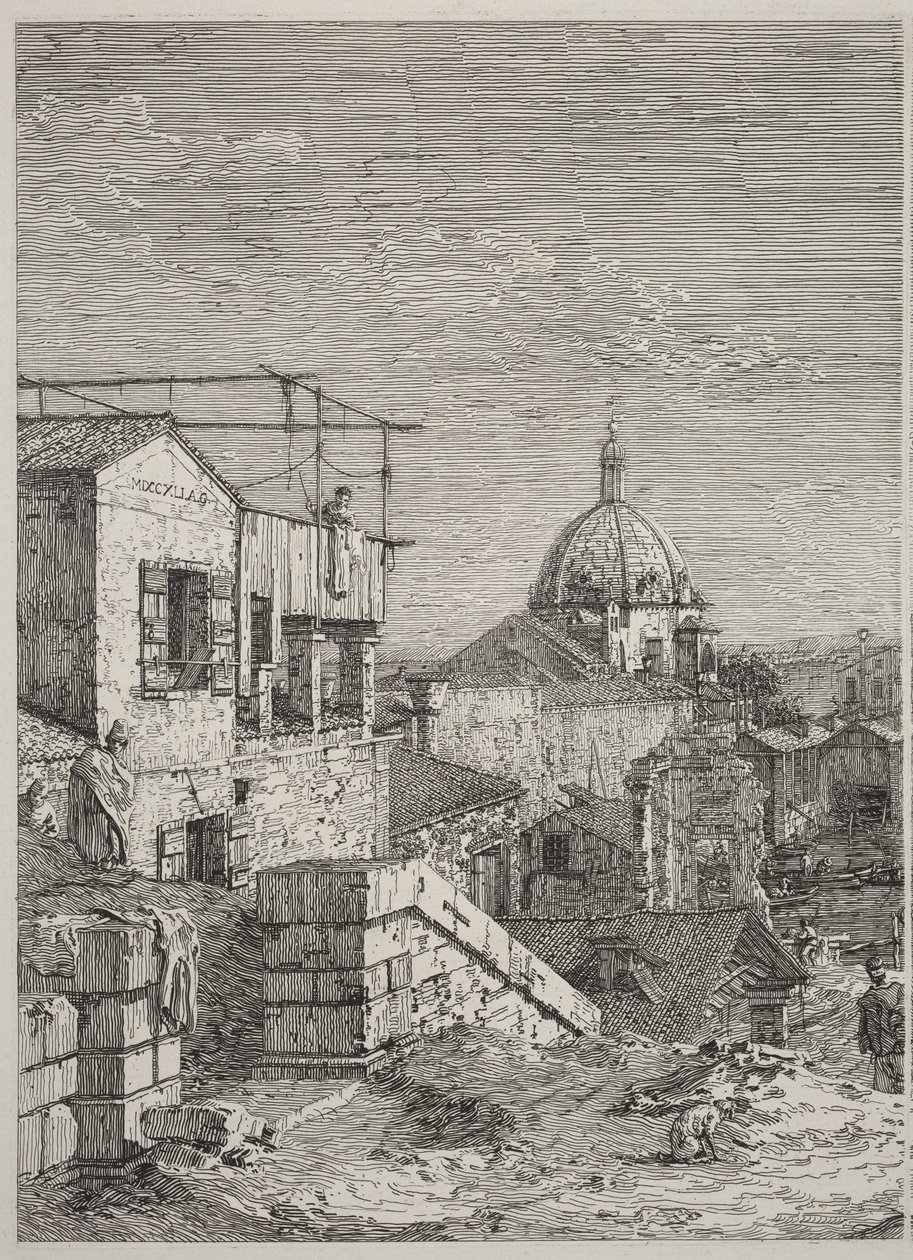A ház a felirattal [balra] alkotó: Canaletto
