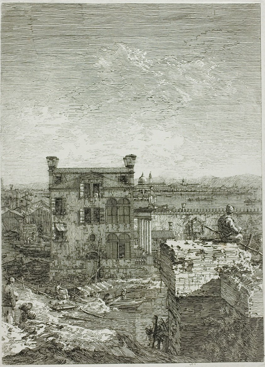 A ház a perisztylával, Vedute-ból alkotó: Canaletto