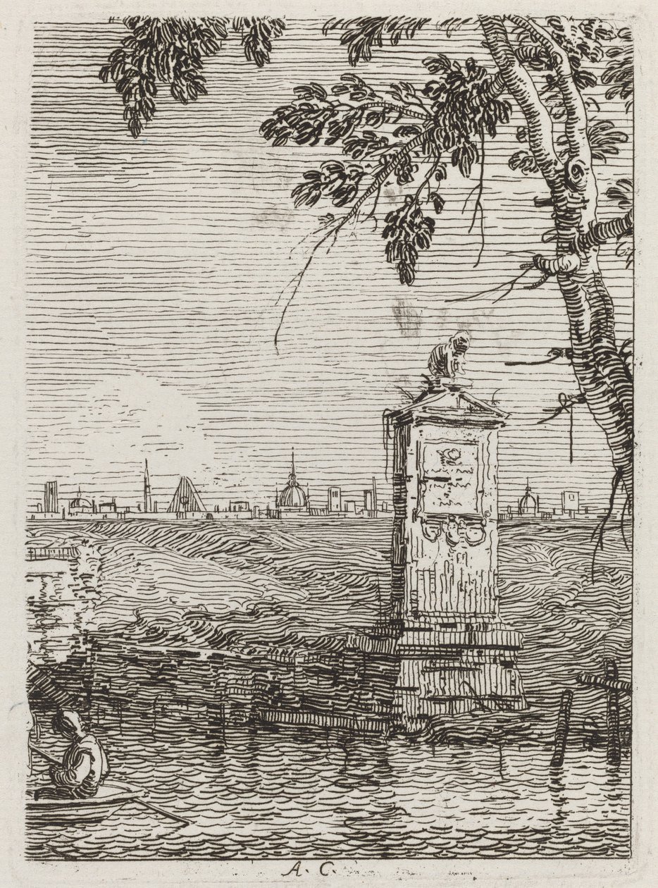 A kis emlékmű [balra] alkotó: Canaletto