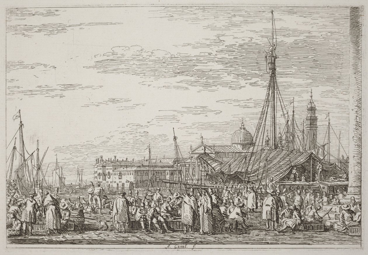 Piac a Molón [balra fent] alkotó: Canaletto