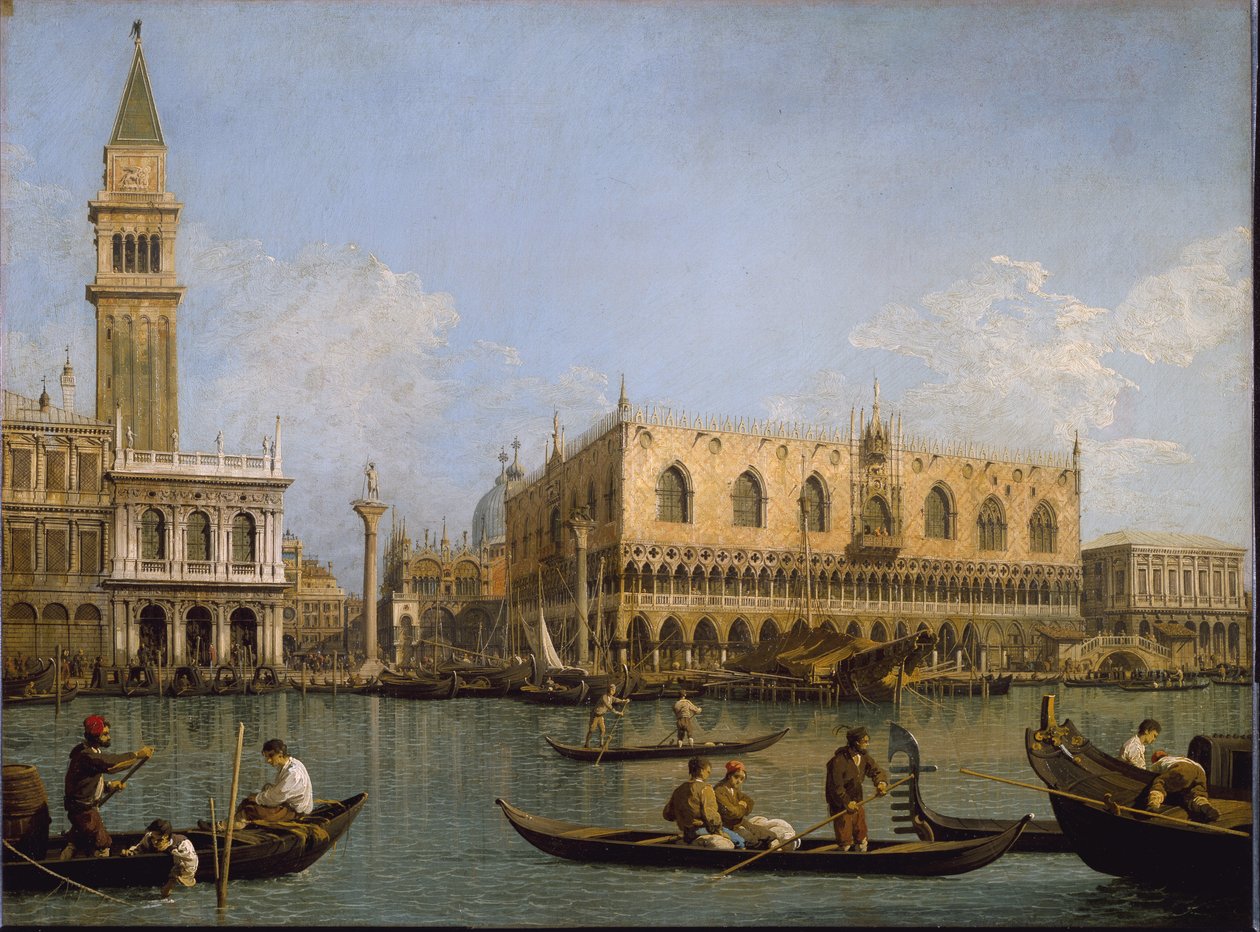 A Vakond, kilátás a Szent Márk-medencéből Velencébe Az Antonio-csatorna festménye, Canaletto néven ismert alkotó: Canaletto