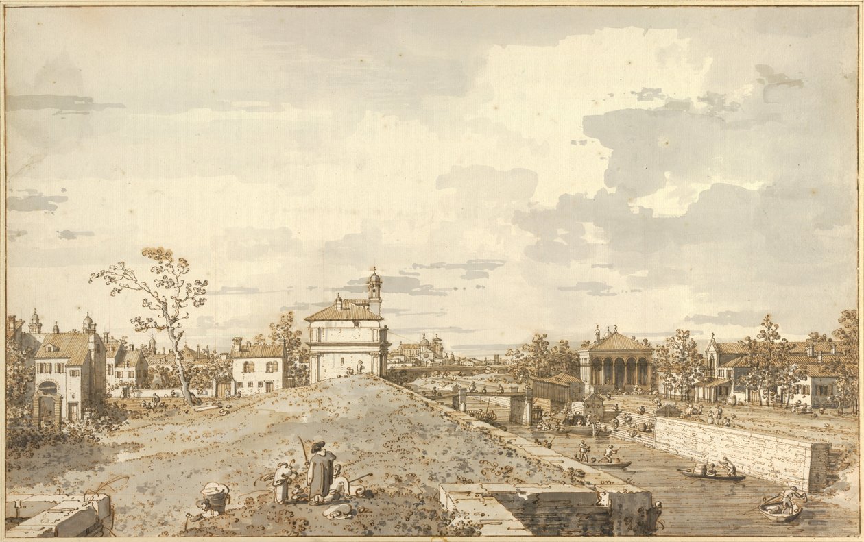 A Porta Portello a Brenta csatornával Padovában, 1740-1743 alkotó: Canaletto