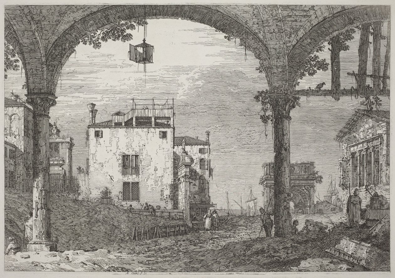 A portikus a lámpással alkotó: Canaletto