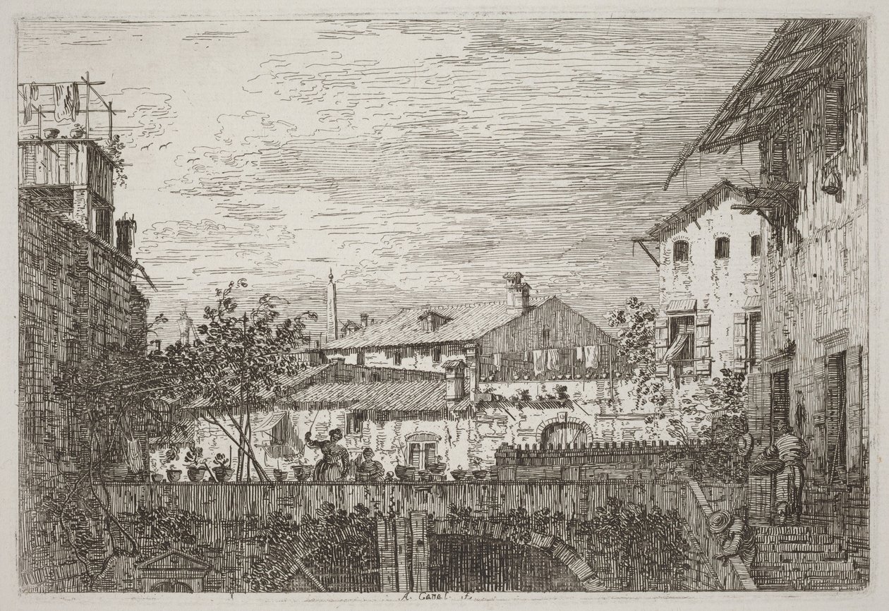 A terasz [jobb alsó sarok] alkotó: Canaletto