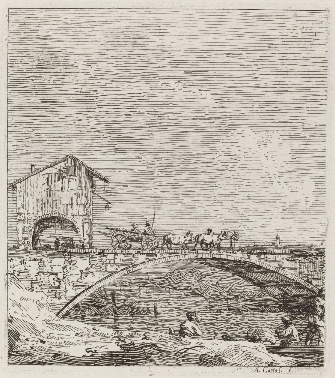 A hídon áthaladó kocsi c. 17351746. alkotó: Canaletto