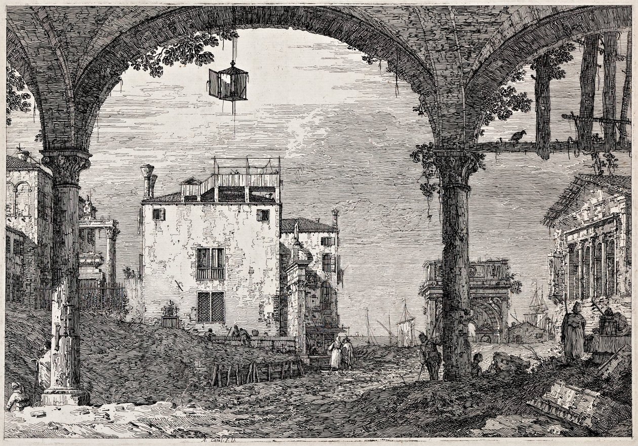 A lámpás portikusz
a „Vedute” (Kilátások) sorozatból alkotó: Canaletto