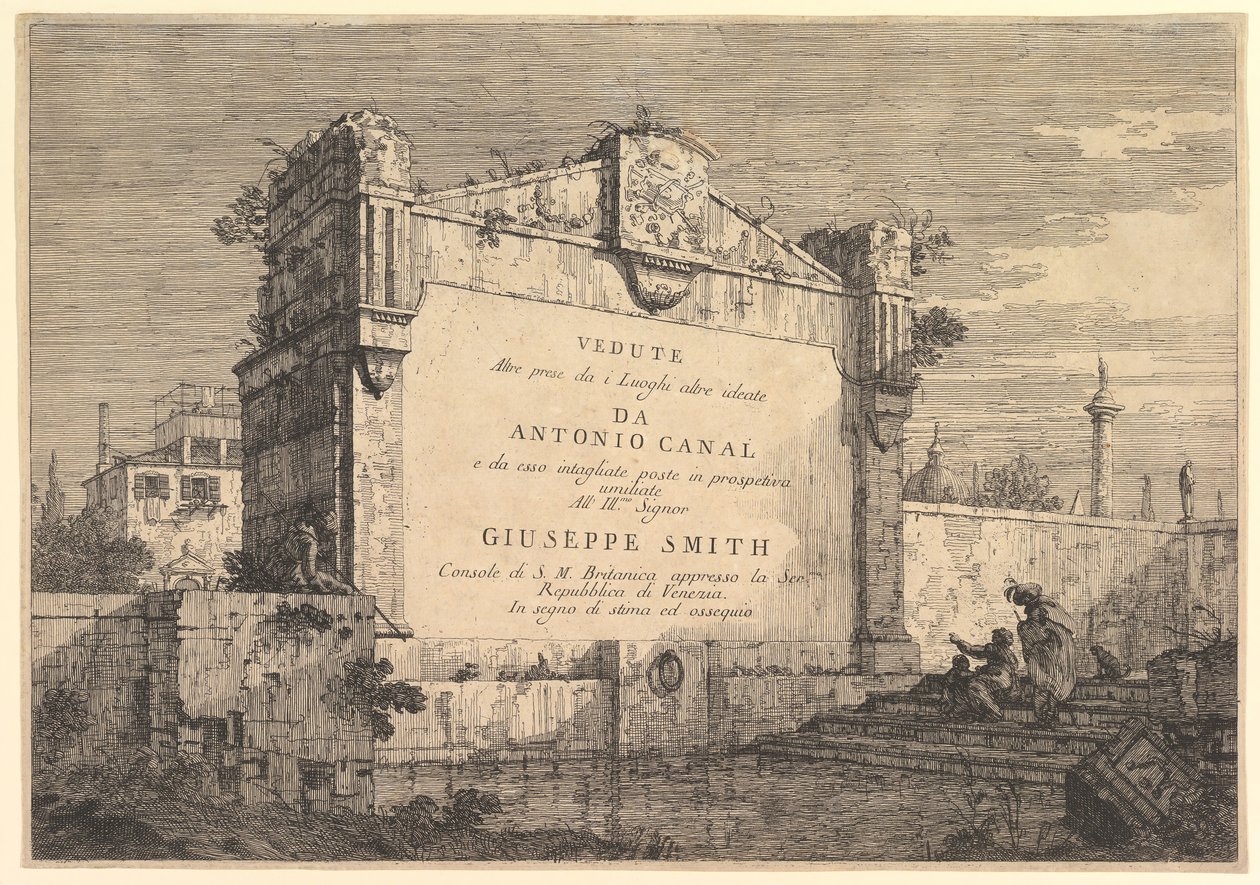 A Nézetek címtáblája más helyekről vett más fogant, címmel és publikációval ..., 1735-46. alkotó: Giovanni Antonio Canal