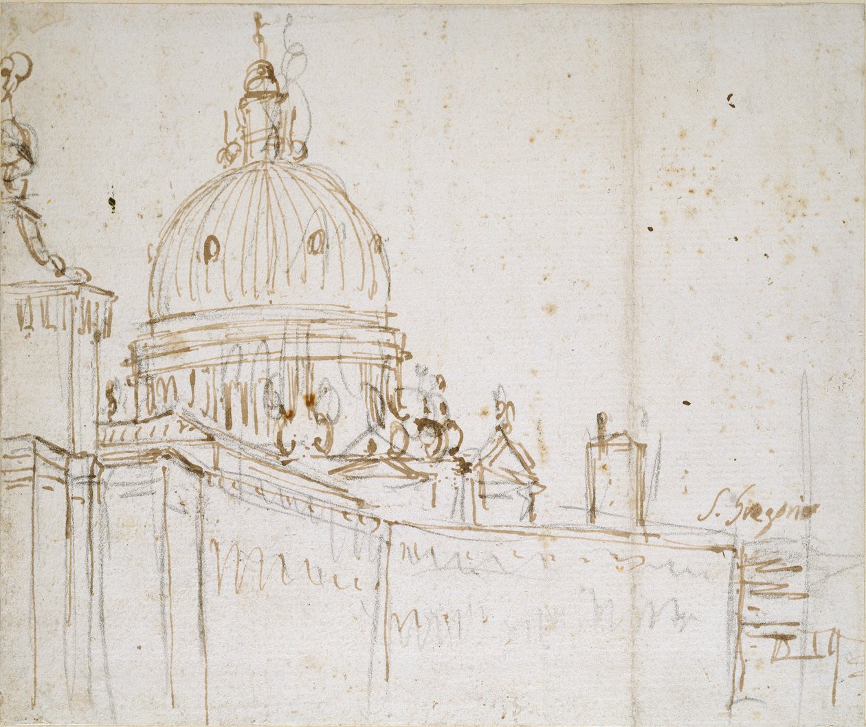 Velence: A Dogana di Mare és a S. Maria della Salute, 18. század közepe alkotó: Canaletto
