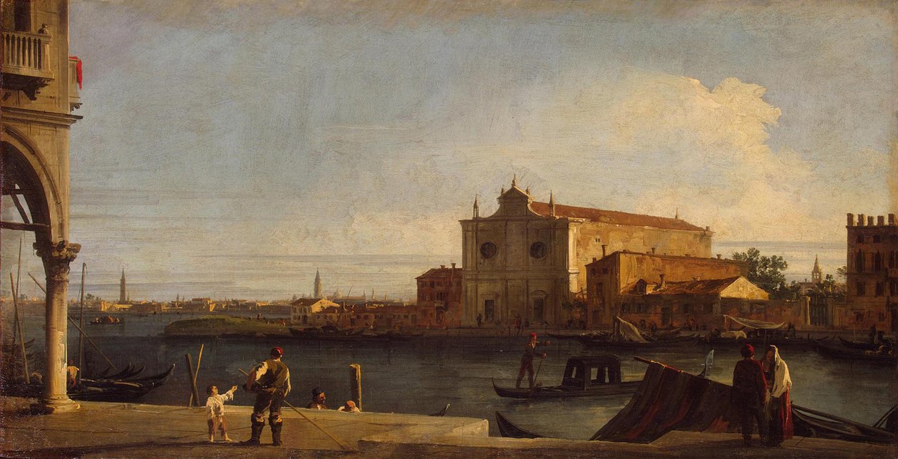 Kilátás a San Giovanni dei Battuti templomra a Murano-szigeten, 1725 és 1728 között. alkotó: Giovanni Antonio Canal