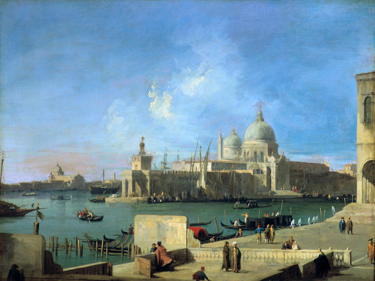 Kilátás a tisztelgésre a Canal Grande bejáratától, Velence, 1727-1728 alkotó: Giovanni Antonio Canal