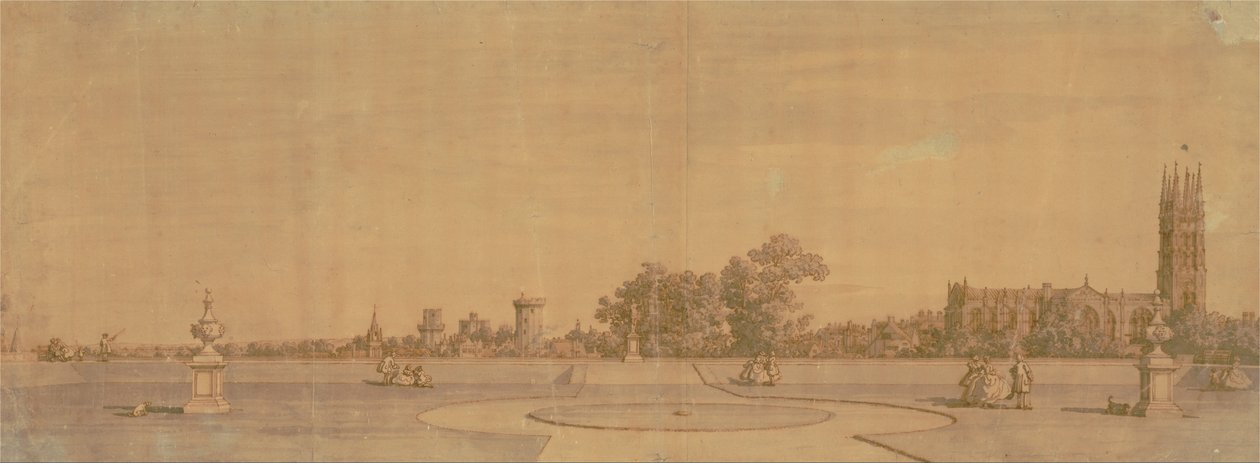 Warwick: Warwick: A város és a vár a Priory Gardensből alkotó: Canaletto