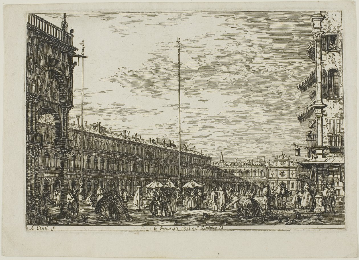 le Procuratie niove e S. Ziminian V., Vedute alkotó: Canaletto