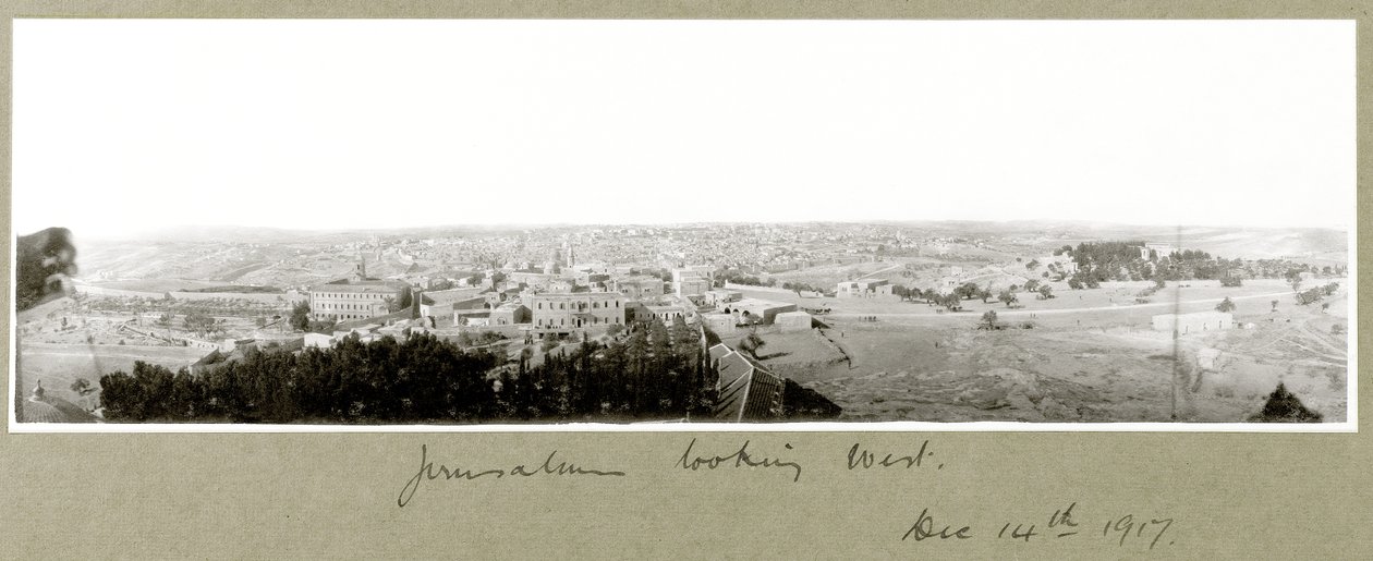 Jeruzsálem nyugatról, 1917. december 14. alkotó: Capt. Arthur Rhodes