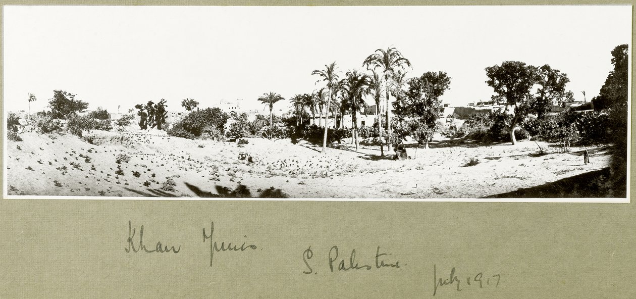 Khan Yunis, Dél-Palesztina, 1917. július alkotó: Capt. Arthur Rhodes