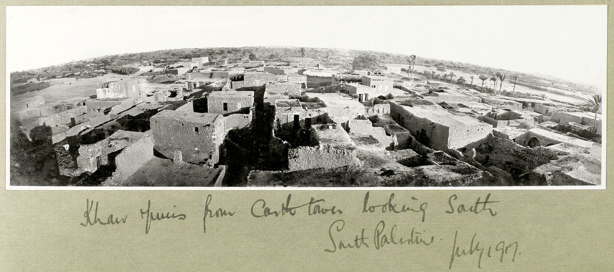 Yunis kán a kastély tornyából, Dél-Palesztina, 1917. július alkotó: Capt. Arthur Rhodes