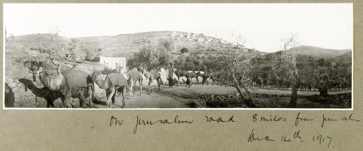 A Jeruzsálemi úton, 8 mérföldre Jeruzsálemtől, 1917. december 14 alkotó: Capt. Arthur Rhodes
