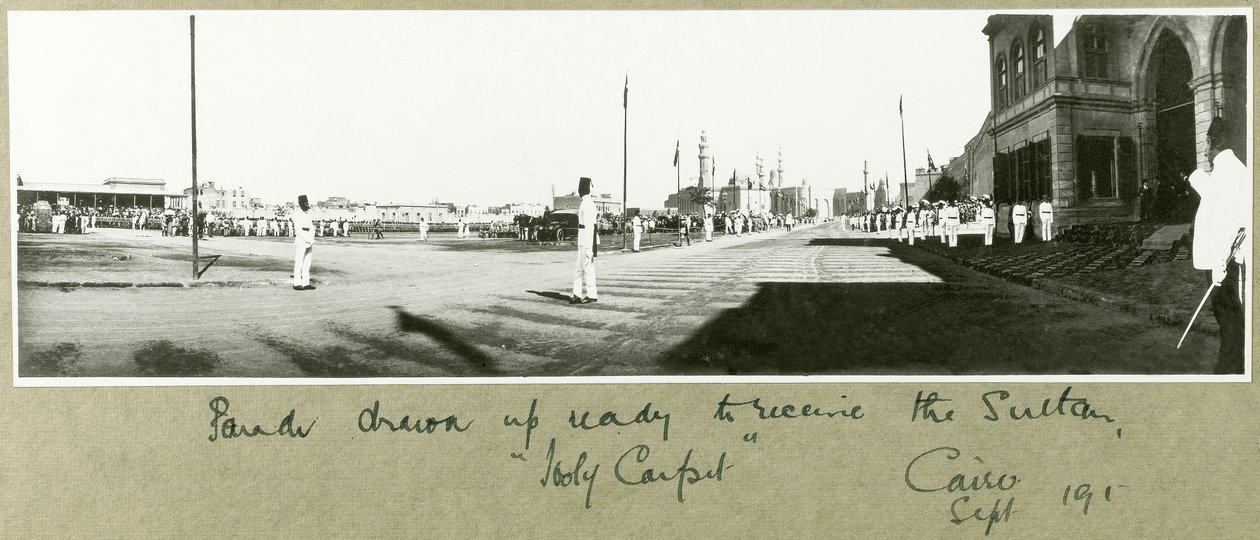 A szultán fogadására készült felvonulás, Kairó, 1917. szeptember alkotó: Capt. Arthur Rhodes