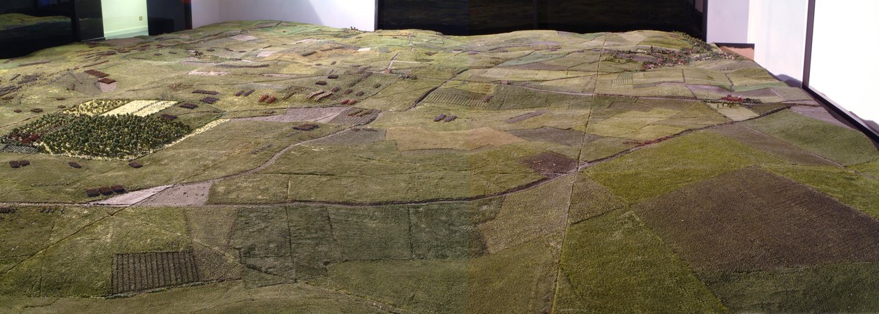 A waterlooi csata diorámája, amely a csapatokat mutatja 1815. június 18-án 19.45-kor (vegyes média) (részlet) alkotó: Capt. William Siborne
