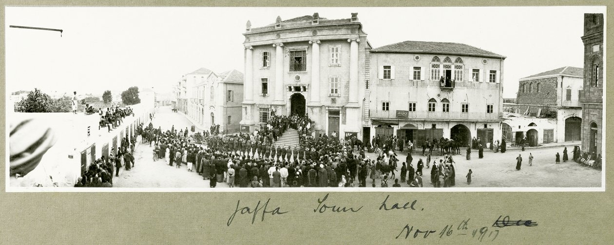 Jaffa városháza, 1917. november 16 alkotó: Capt. Arthur Rhodes
