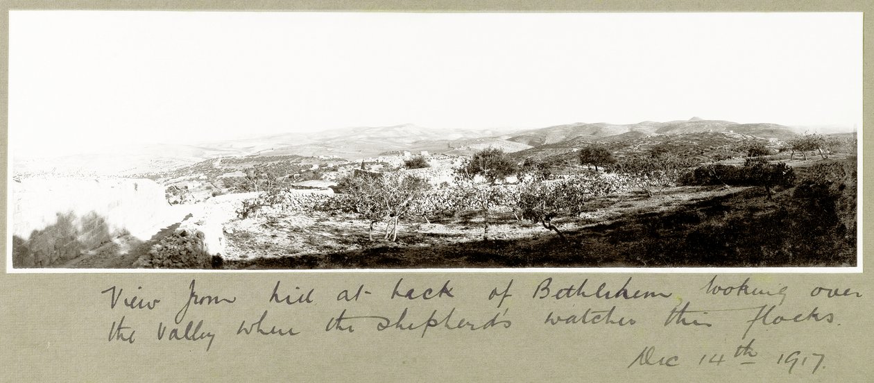 Kilátás a Betlehem mögötti dombról, 1917. december 14 alkotó: Capt. Arthur Rhodes