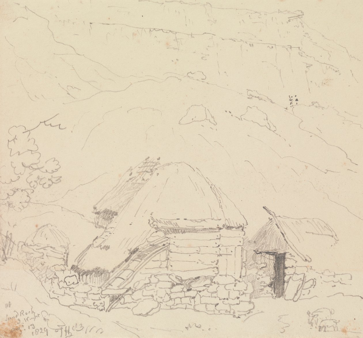 Sandrockban, Wight-szigeten, 1829. augusztus 13-án alkotó: Capt. Thomas Hastings