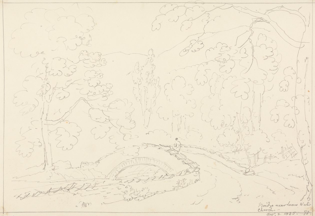 Híd a Loweswater-templom mellett, 1835. augusztus 2 alkotó: Capt. Thomas Hastings